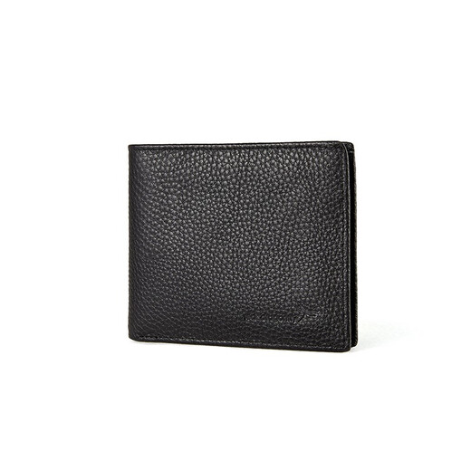 Libellule rouge [Couche supérieure Cowhide] Boîte de portefeuille courte Portefeuille portefeuille pour hommes Portefeuille multiple par carte portefeuille masculine noir