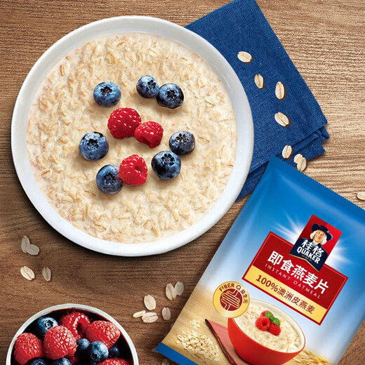 桂格（QUAKER）即食燕麦片518g/1478g/原味免煮代餐早餐麦片 早餐搭配 膳食纤维 即食燕麦片1000g*1袋