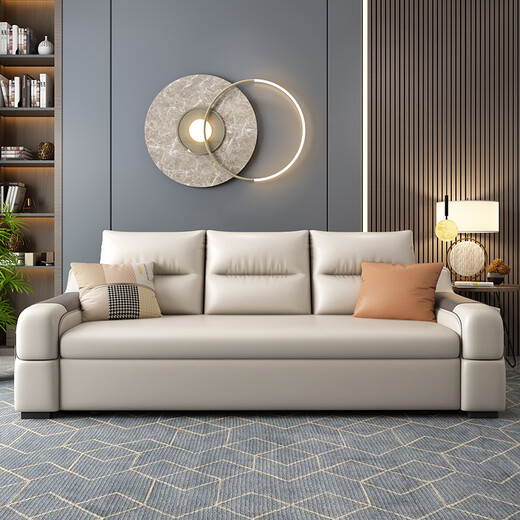 Paiding sofa bed modern simple small apartment multifunctional living room folding dual-purpose sofa bed cat claw leather bedroom outer diameter 1.6 meters can be stored with wireless charging high density sponge version (cat claw leather)