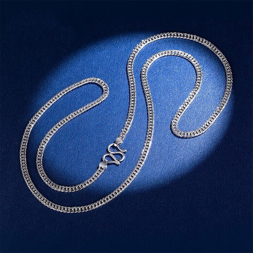 Xizhao Jewelry Platinum Necklace Horsewhip Necklace PT950 Widened and Large Simple Boss Chain Men's Plain Chain 52.02g Shipping in 1-10 working days