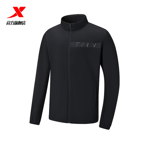 Xtep Store Same Style Warm Jacket Windbreaker Men's Training Outdoor Sports Cardigan Jacket Men 976329160150 True Black 2XL