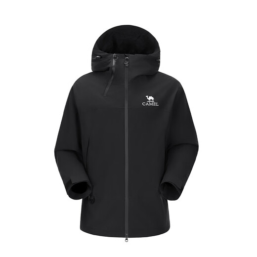 Kamel (Kamel) Outdoor Hartschalenjacke für Männer und Frauen Single Windproof Jacke 2024 Neuer Herbstberiefungsanzug [schwarze Rüstung] R727