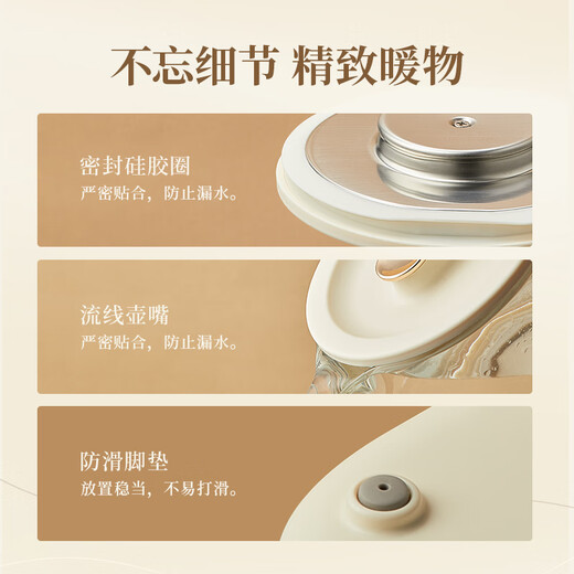 Bear small bubble health pot office kettle noise reduction coating 1 liter mini glass flower teapot thermostatic kettle tea boiler tea kettle with filter YSH-D10Y2