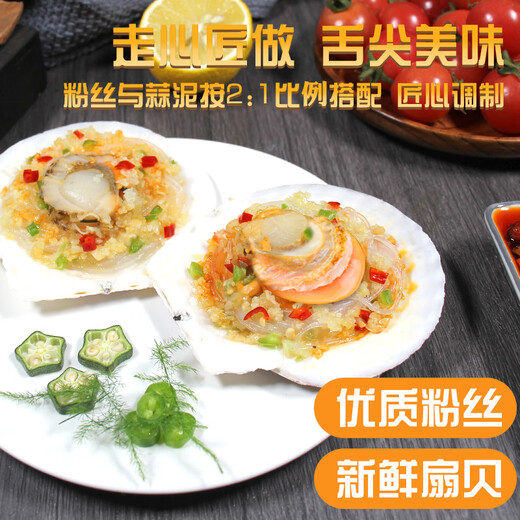 Fuhaijin Garlic vermicelli scallops net weight 1.6Jin Jin equals 0.5kg 12 large scallops seafood hot pot barbecue ingredients fresh