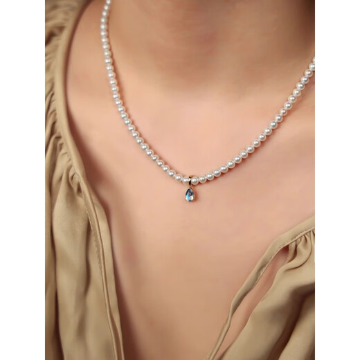 Fat Donglai's same style universal buckle 18k gold plated 18K gold moonstone pendant buckle small pendant pearl necklace diy moonstone water drop buckle