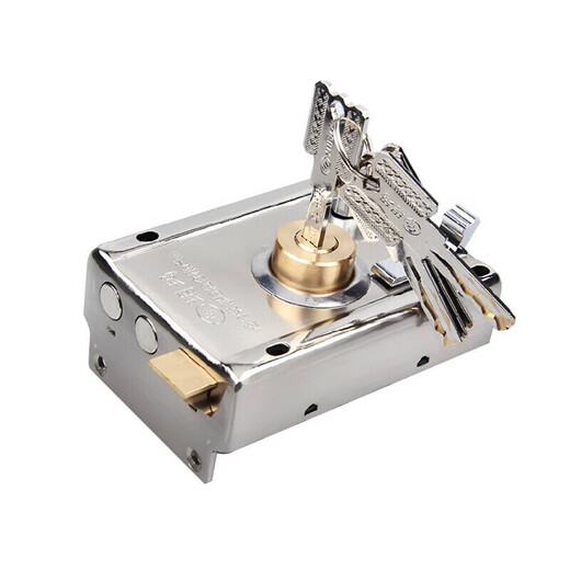 Yuema Exterior door lock Old-style anti-theft door lock Large door Wooden door Iron door lock Double safety lock Super C lock core Anti-plitting and anti-tin foil 750C-698 Left open with edge (C-level lock core)