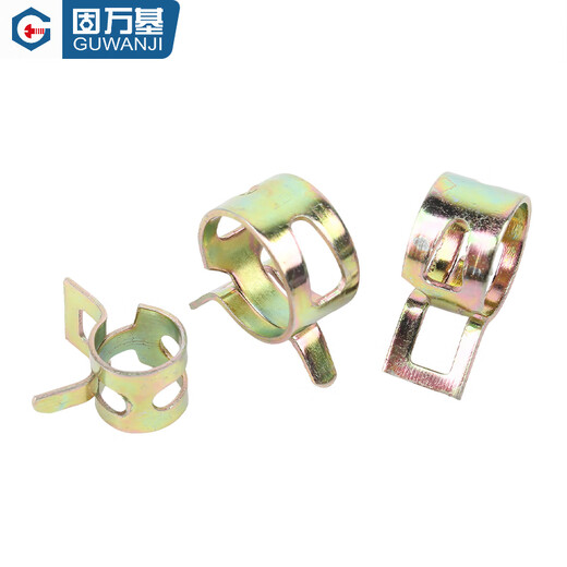 固万基弹性卡箍钢带型环箍弹簧钢卡管夹手捏喉箍水管油管箍锰钢卡子Q673 彩锌 Φ17x10x1[20只]