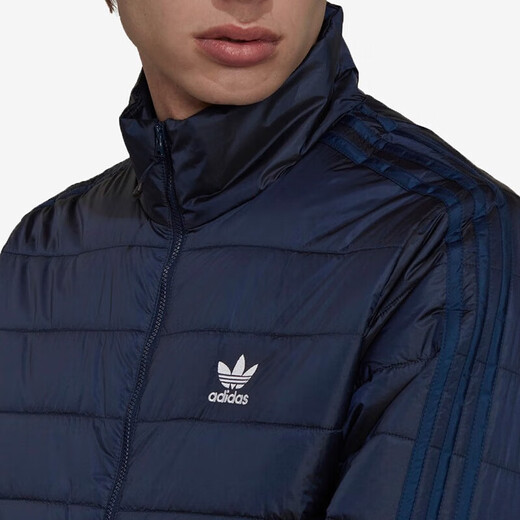 阿迪达斯 （adidas）三叶草棉服男装冬季薄款保暖棉衣立领防风运动服休闲外套 HL9215 M