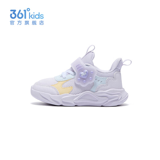 361 Children's shoes, girls' toddler shoes, dense mesh children's shoes, spring style soft sole Velcro baby shoes, rose water purple/light pink purple/light ice blue 23