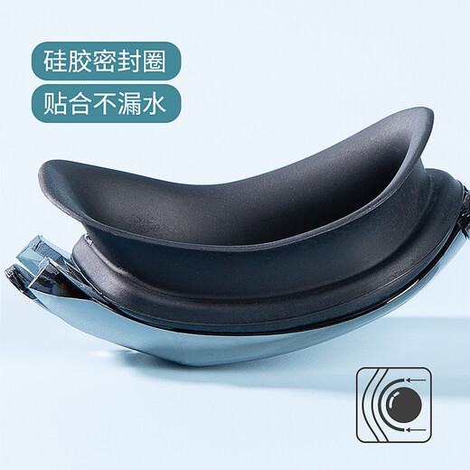 Shimeijia swimming goggles for men and women, anti-fog high-definition large-frame swimming goggles, fashionable electroplated adult swimming goggles, universal one-piece earplugs, 8016D cool black coating