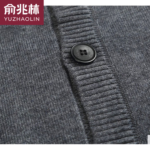 
Yu Zhaolin autumn and winter middle-aged and elderly men's cardigan cardigan elderly sweater knitted sweater jacket dad spring and autumn style light gray medium version 120-145Jin [Jin equals 0.5 kg]