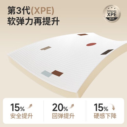 巧乐熊宝宝爬行垫加厚婴儿客厅家用爬爬垫无味xpe拼接儿童泡沫地垫 【重磅新品】几何星辰12·片 【XPE拼接】60*60*2.0cm【含包边