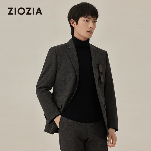 Ziozia [unter Jiumuwang] Anzug Herrenjacke Business Spring- und Herbst -Jugendhochzeitswolle Anzug ZSBC3X03T Brown 100/175/96a