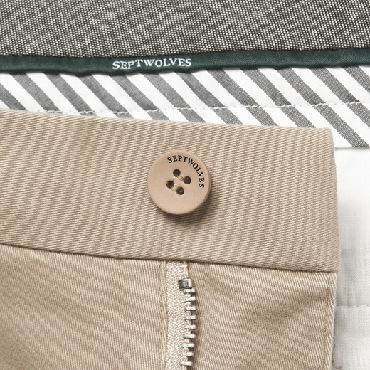 Sieben Wolf Casual Hosen für Männer im Sommer atmungsaktiven Pendlergeschäftsmode Straight Hosen lose Hosen Herrenhosen [vier Jahreszeiten] 701 (Khaki) -2.0 Verbessertes Modell 28