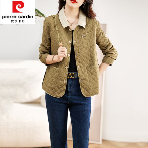 
Pierre cardin European short jacket for women middle-aged 2025 autumn and winter new European products sewn diamond thin cotton jacket clamp Juncao color 3XL 143Jin [Jin equals 0.5 kg]-155Jin [Jin equals 0.5 kg]