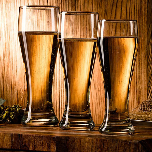 VINOS original imported glass beer mug large draft beer mug creative bar KTV craft waist beer mug set imported beer mug 520ML*6 pieces