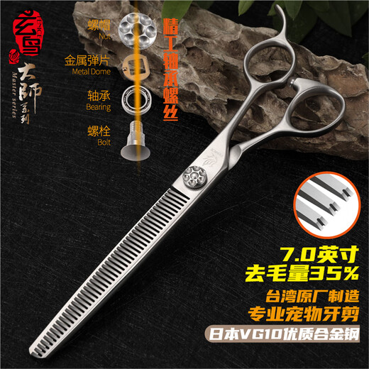 Black Bird Master Pet Scissors Professional Pet Grooming Scissors Set Straight Curved Scissors Fish Bone Scissors Dental Scissors Beautician Shop Tools BF 7.0 Inch Dental Scissors