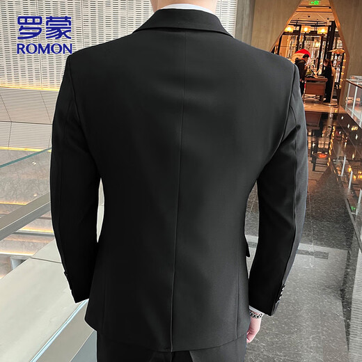 ROMON suit men's autumn and winter solid color jacket men's professional formal dress suit wedding dress