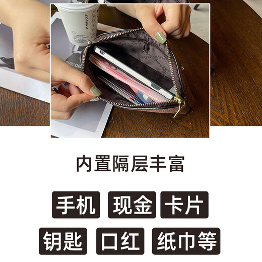 啄木鸟（TUCANO）女手包2024新款小包手拿包春夏零钱包可放手机手抓包气质时尚高端 咖粉【手拿版】