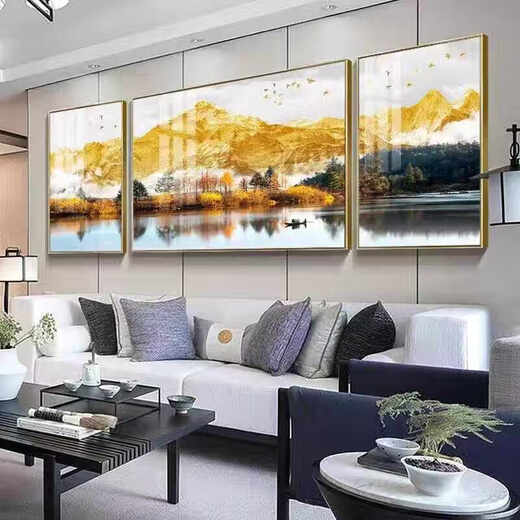 Shunjixiangli Light Luxury Living Room украшения живопись современной простые фоновые диваны на стене висят живопись хрустальная фарфоровая алмазная инкрустация