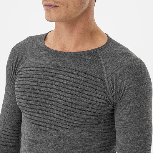MiLLET wool ski quick drying clothes for men Drynamic seamless warm and sweat-resistant underwear MIV9917 7085-Charcoal Ash-bottom (MIV9926) M(S optional)