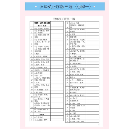 
2024 new version of Beijing Normal University High School English Word Descriptive Book English-Chinese Translation Vocabulary High School English Exercise Book Beijing Normal University Compulsory 123+12347 Elective Books