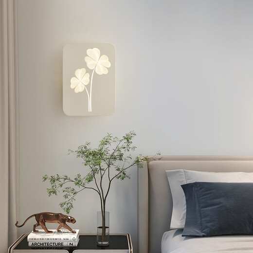 First Dream Bedroom Bedside Wall Light Cream Style Simple Modern Creativity 2025 New Ins Fashion Aisle Corridor Light DX828-Pink + Love + 7W Three-color Lighting (without remote control)