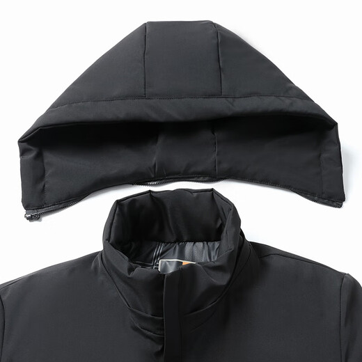 Cotton-padded jacket for men 2024 new winter velvet thickened cotton-padded jacket for middle-aged and elderly dads with hooded parka coat black 2XL/185 recommended 130-150Jin Jin is equal to 0.5 kg
