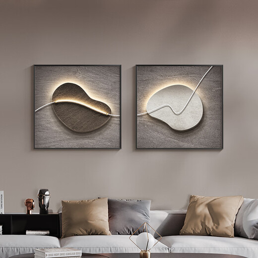 
Huaixueshi Lai Operating Restaurant Decorative Painting Dining Room Hanging Painting Square High-end Texture Painting Modern Light Luxury Living Room Mural JD12178 Single Scenery (Clay-colored style on the left) 80*80cm Crystal Porcelain Aluminum Alloy Black Frame