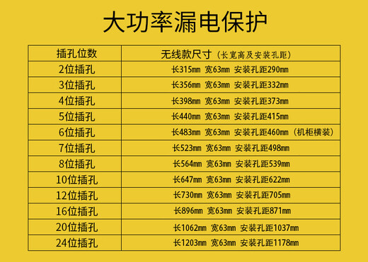 PDU cabinet power supply high power 32A8000W40A63A16APDU cabinet power supply leakage protection socket industrial wireless extension strip 4-position jack 32A leakage protection wireless 8000W