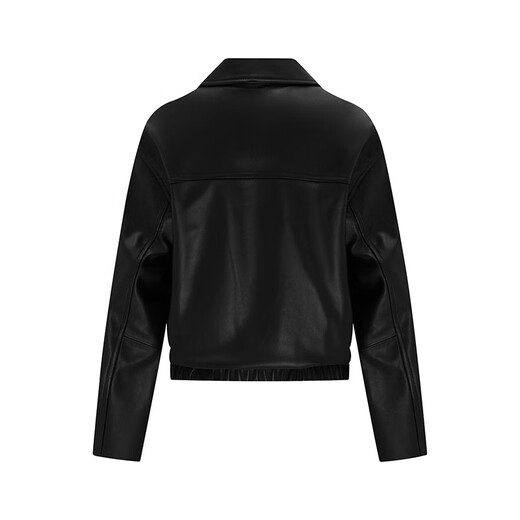 Navigare Italian dinghy short women's genuine leather jacket autumn fashion versatile top lapel sheepskin jacket dark night black L