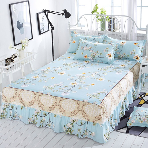 Bedspread, bed skirt type bed cover, single piece dustproof protective cover, summer bed sheet, mattress fitted sheet, all-inclusive anti-slip, strong affection, bed skirt 1.2x2.0m