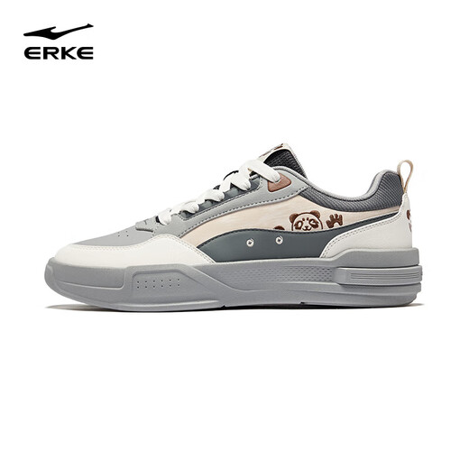 Hongxing Erke Battery Panda 4Lite Board Schuhe Herrenschuhe 2025 Sommer neuer dicker Solid-Lösungsverkehrsverkehrsschuhe Herrenzyklische Grau/Mikrokristall Weiß/Stahlgrau 41 41