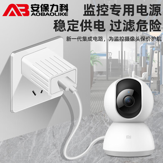 AOBAOLIKE 5V2A电源适配器监控摄像头充电器直流变压USB通用口 5V1A监控充电头【不配线】