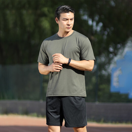 Sommer physischer Fitnessanzug Herren Kurzärärmelte T-Shirt Physical Fitness Training Anzug Schnelltrockner Anzug Arbeit Kleidung körperliche Fitness kurzärärmigem Anzug Militär Fan T-Shirt physische Fitness [Top] 175/92-96