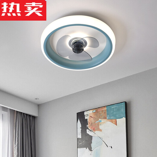 德国进口品质吸顶卧室风扇灯餐厅吊扇灯现代客厅薄简约电扇灯智能 6628咖色款遥控调光调色+手机AP