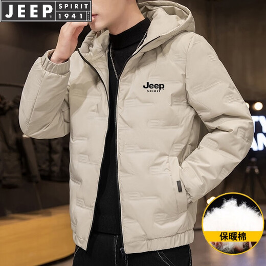 JEEP SPIRIT Jeep cotton coat men's autumn and winter thickened cotton coat jacket bread jacket hooded windproof warm casual versatile