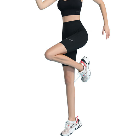 
Free-tied ice silk side pocket riding pants for women wearing summer thin belly-closed shark pants base shorts yoga pants