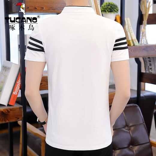 Woodpecker Coton Polon Polo Shirt Men's Men's Summer New Slim Brand Malf Half Mancheve Summer Men's Short à manches LED Half à manches Haut T8816 Black XXL