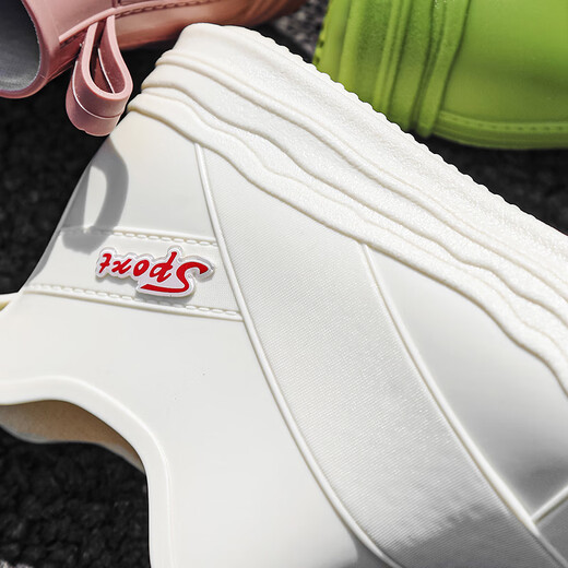 Bainike Regenstiefel für Frauen mit nicht rutschfesten modischen wasserdichten Schuhen für Frauen mit kurzen Röhrenregenstiefeln tragen resistente und warme Küchengummischuhe für Frauen mit niedrigem Beige 38