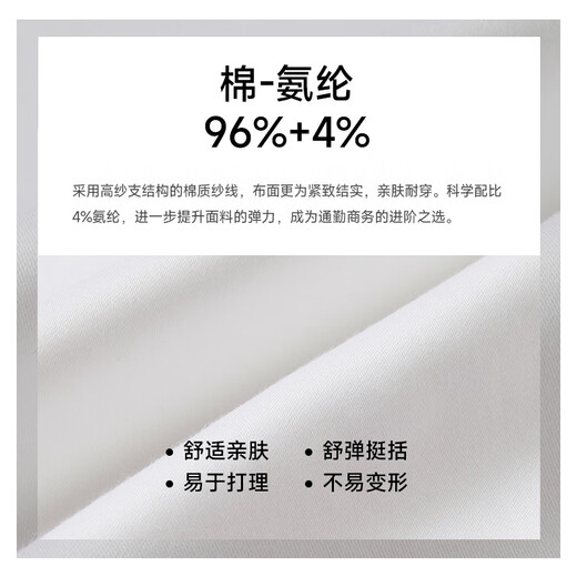 沙驰SATCHI男装长袖衬衫秋季新款商务正装抗皱免烫白色衬衣男 漂白 41