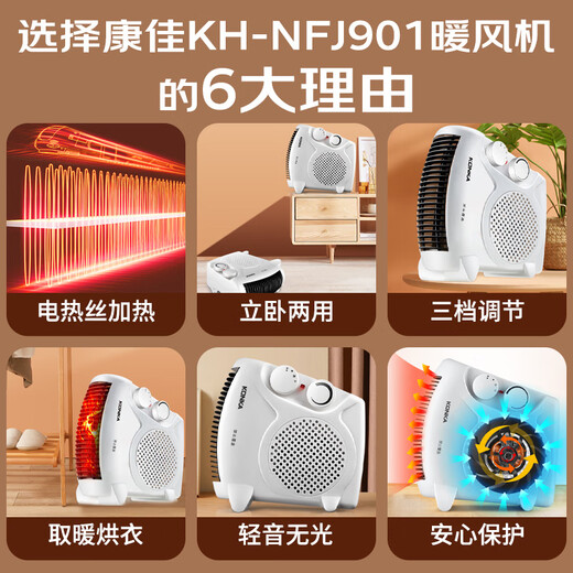 KONKA heater household small electric heater electric heater standing and sleeping stove heating automatic temperature control energy-saving fast heating electric heater KH-NFJ901
