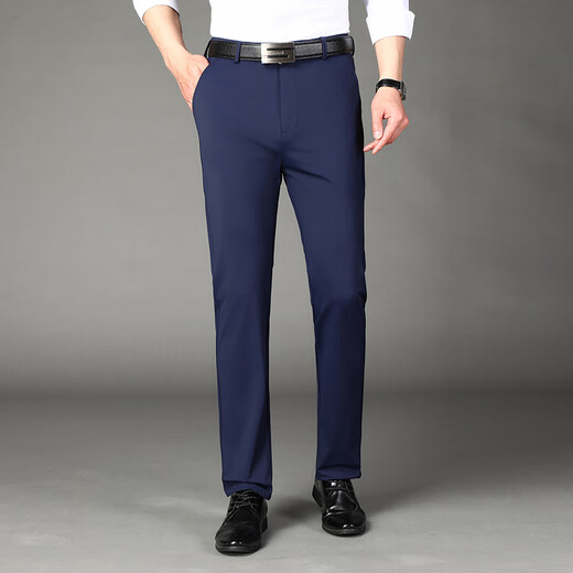 Dibinze large size ice silk high-elastic trousers for men plus fat and loose fat fat man summer thin trousers