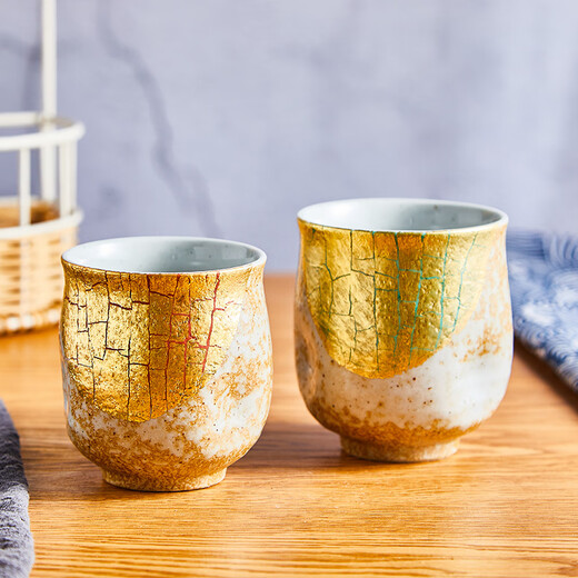 可可屋日本原装进口九谷烧产陶瓷茶杯情侣装对杯汤吞水杯盒装礼品送礼 K6-668 吉田屋芙蓉K7-673 K8-665