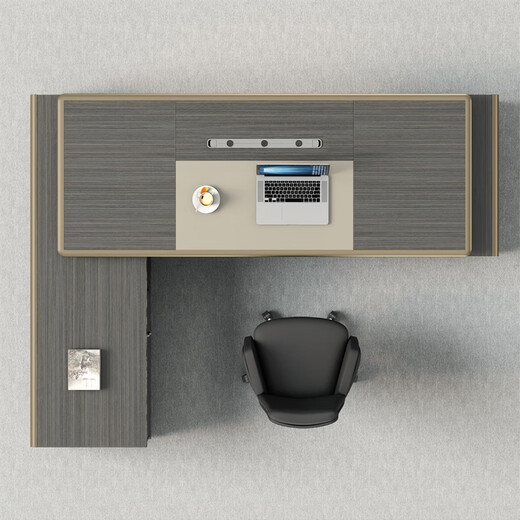 Welski boss desk high-end and atmospheric office leader president desk Italian light luxury general manager desk set 2.4 meters double short cabinet boss desk