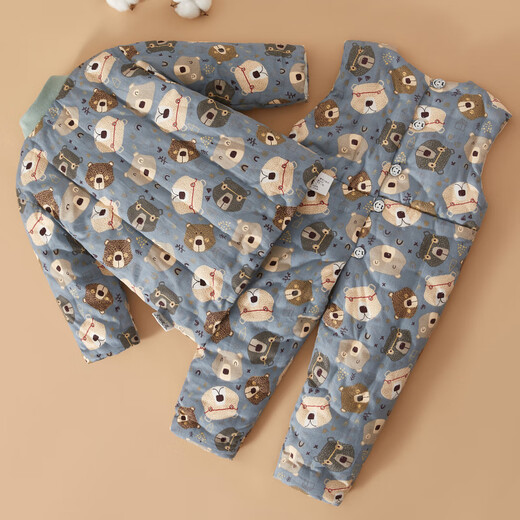 Mianguduo Infant and Toddler Purely Handmade Cotton Jacket and Overalls Set Children's Cotton Clothes and Pants Autumn and Winter Thickened Cotton Clothes Two-piece Set White Floral 80 Sizes (Suitable for 6-12 Months)