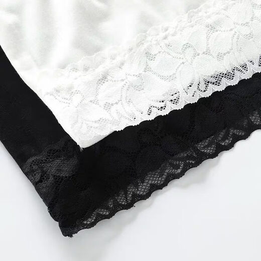 Xinchen makes large size tube top for women to add weight and add fat mm elastic short lace anti-exposure unpadded chest wrap 2 pieces of lace chest wrap black + black plus size recommended 120-160Jin Jin is equal to 0.5 kg