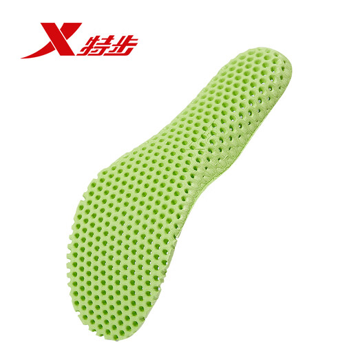特步（XTEP） 运动鞋垫男士柔软舒适鞋垫打孔透气减震运动跑步透气科技鞋垫 黑绿【蜂窝透气款】 #40