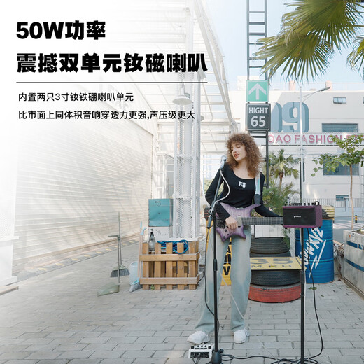 Music Knight 24 new model D2 electric blowpipe saxophone musical instrument small audio guitar playing and singing outdoor portable live broadcast internal recording small speaker D2 oak color standard + speaker bag + G10 wired microphone