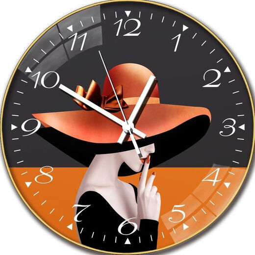 Watches, wall clocks, home internet celebrity living room watches, new style wall-mounted clocks, fashionable, high-value, hole-free quartz clocks, 6628 bubble gum girl, 14-inch (35 cm) curved glass